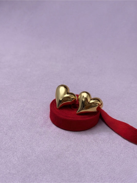 Puffy Heart and Bow Stud earrings For Girls and Women