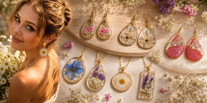 Trending Dry Flower Resin Earrings & Pendants: Nature-Inspired Jewellery at Beerbani