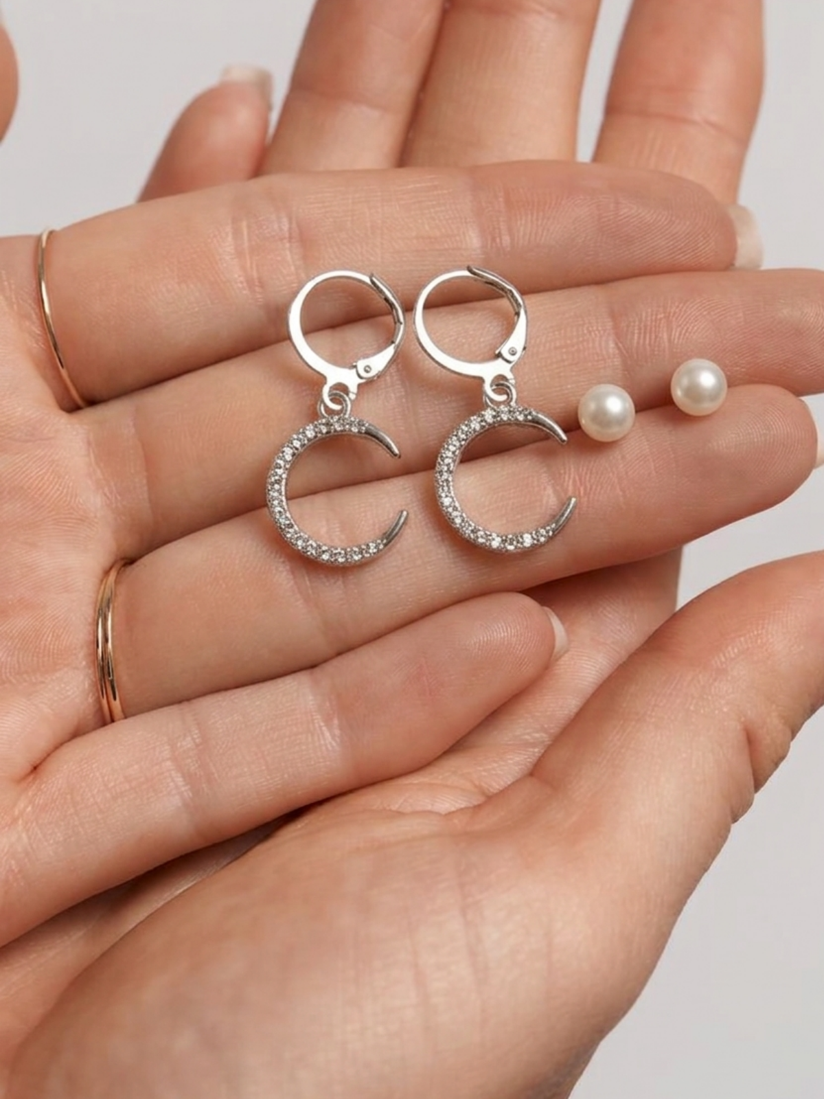 American Diamond stone silver plated earrings for women and girls