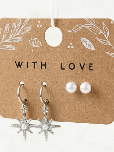 American Diamond stone silver plated earrings for women and girls
