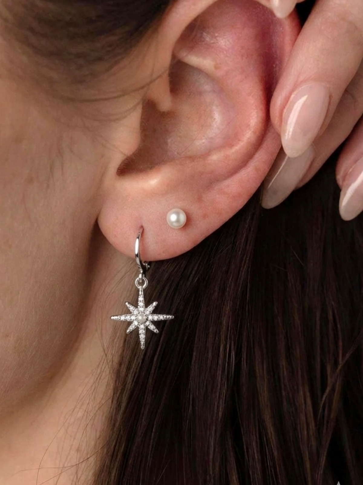 American Diamond stone silver plated earrings for women and girls