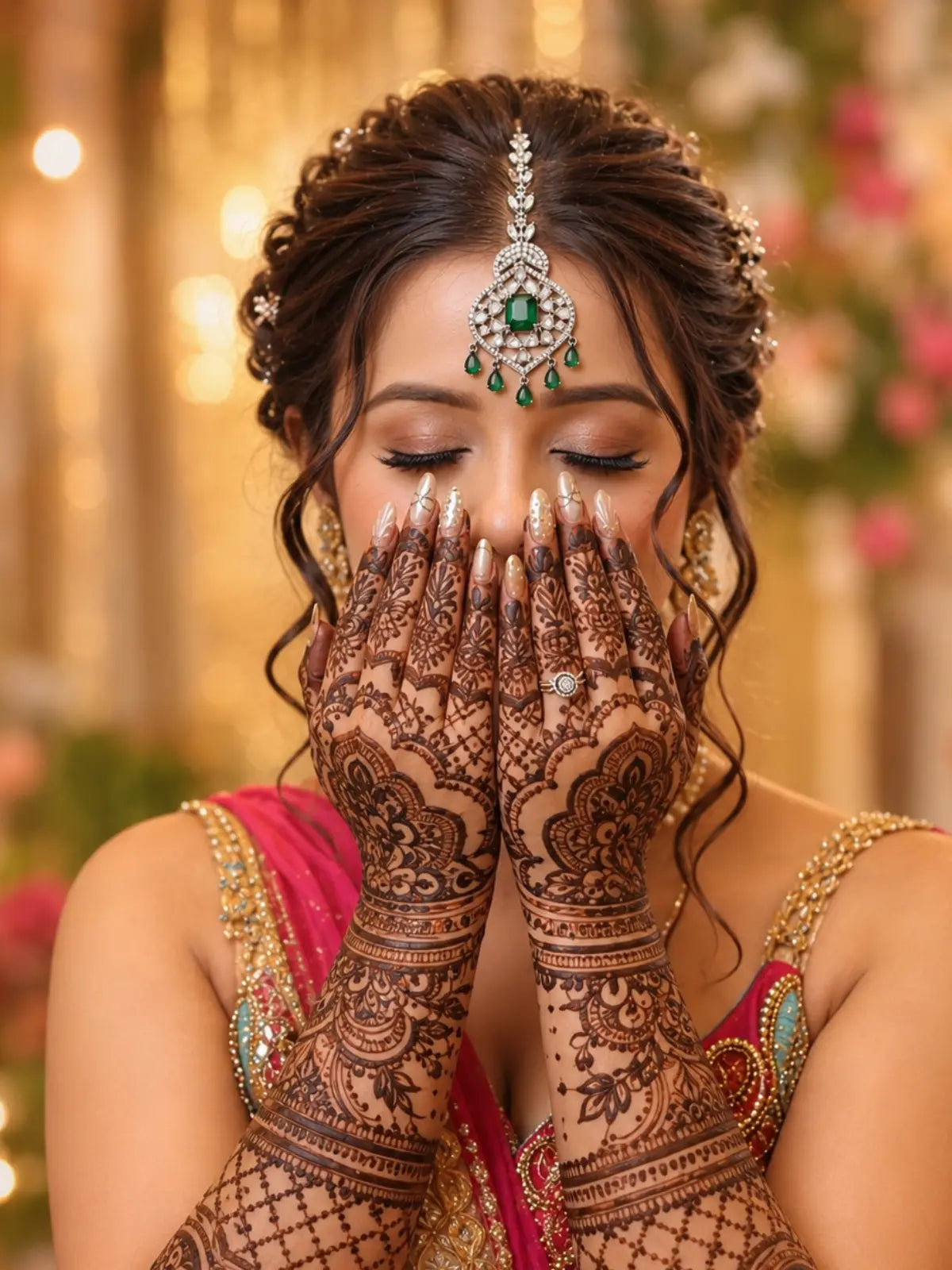 American Diamond Maang Tikka for Women Silver Plated Bridal Jewellery