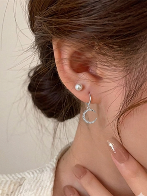 American Diamond stone silver plated earrings for women and girls