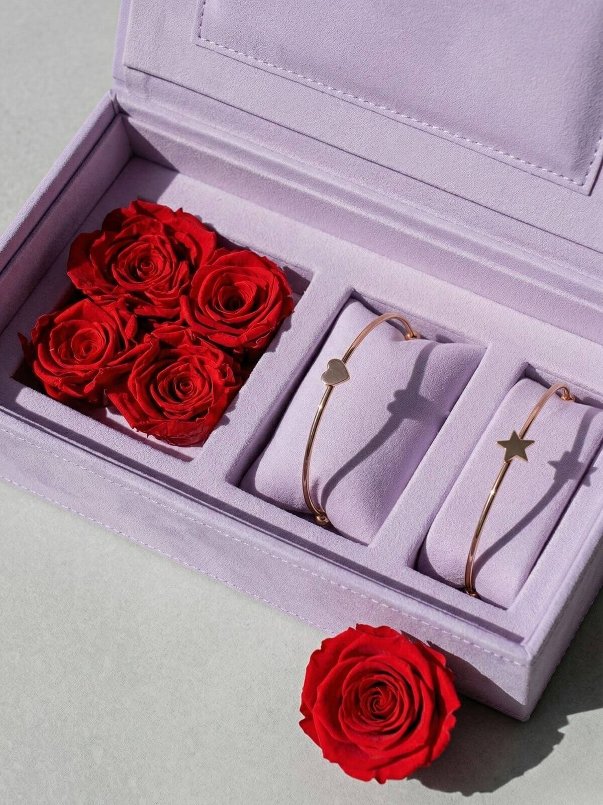 Adjustable Celestial Heart and Star Cuff Bracelet set for women