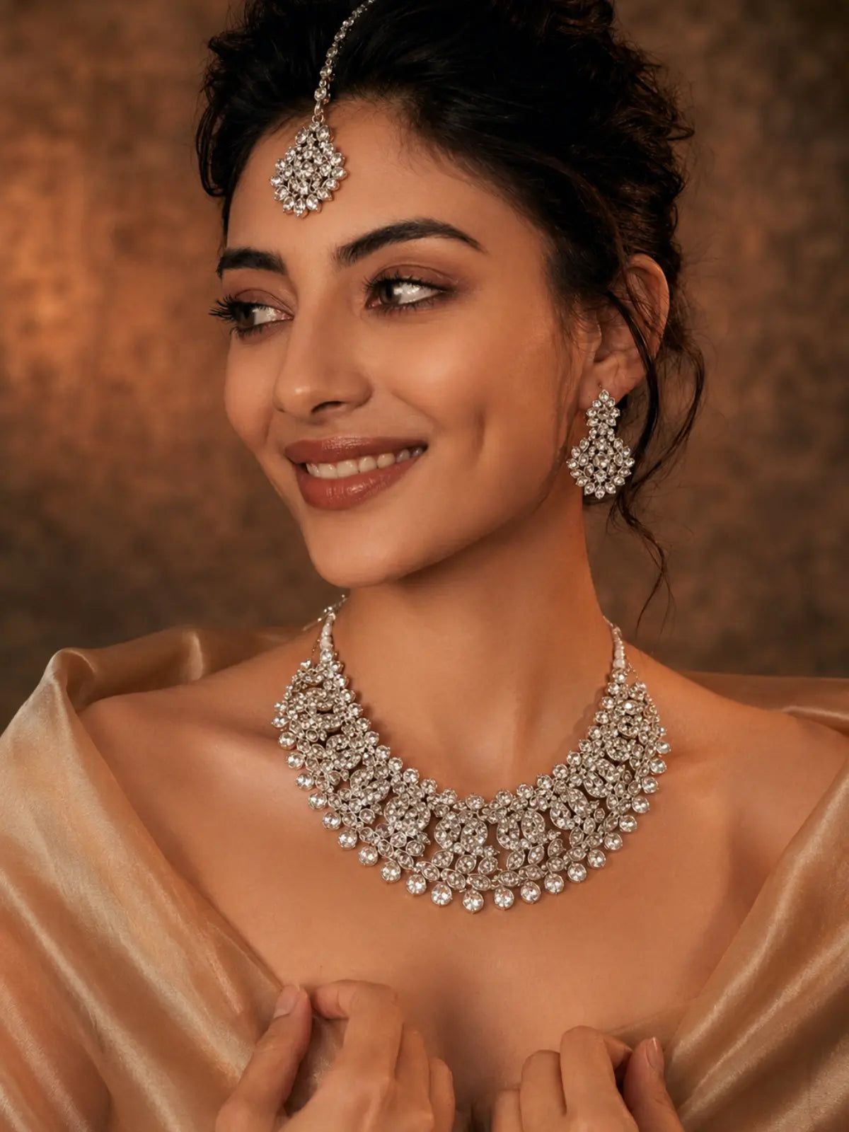 Austrian Diamond Jewellery Set with Necklace & Earrings for Women
