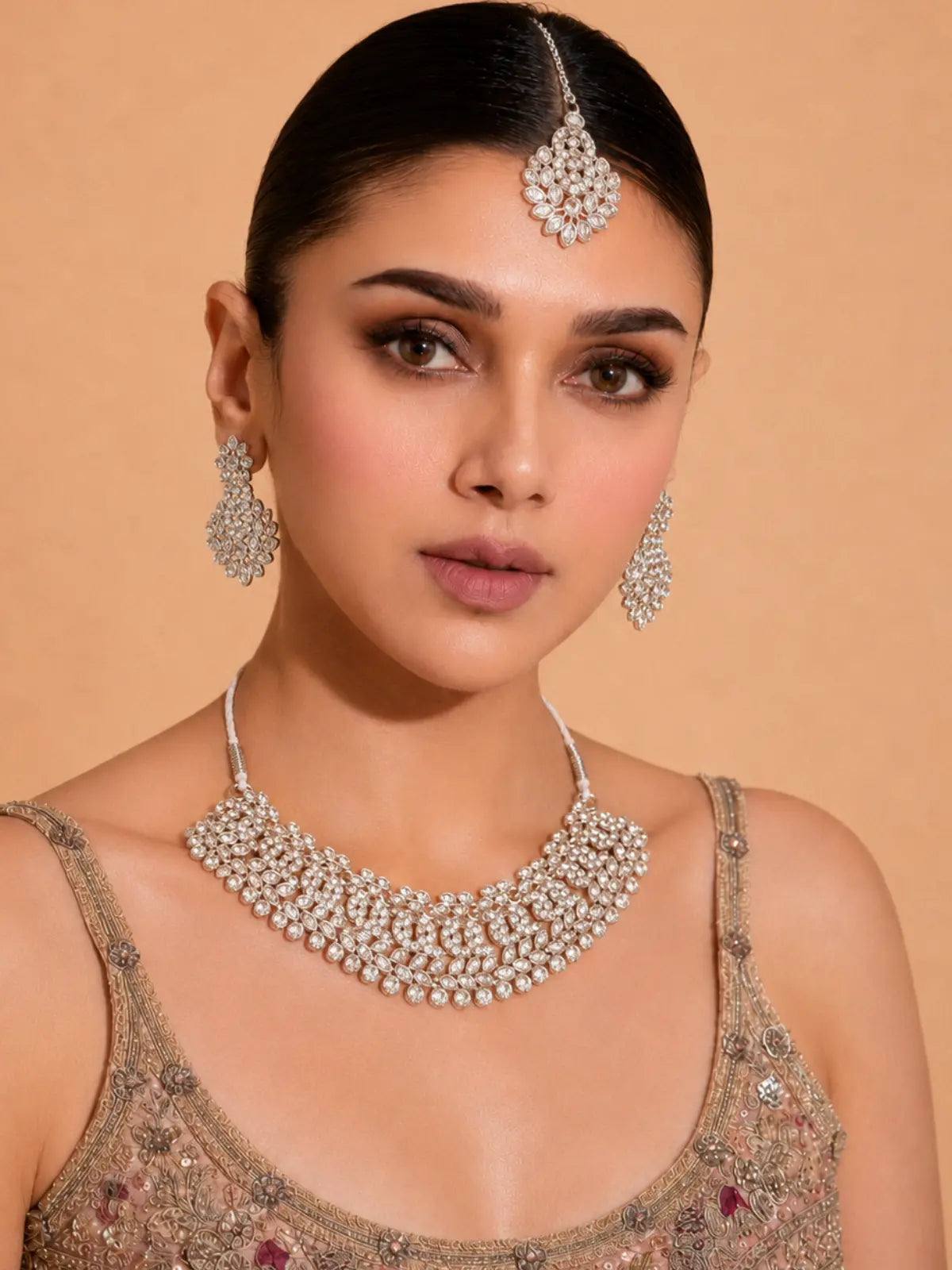 Austrian Diamond Jewellery Set with Necklace & Earrings for Women