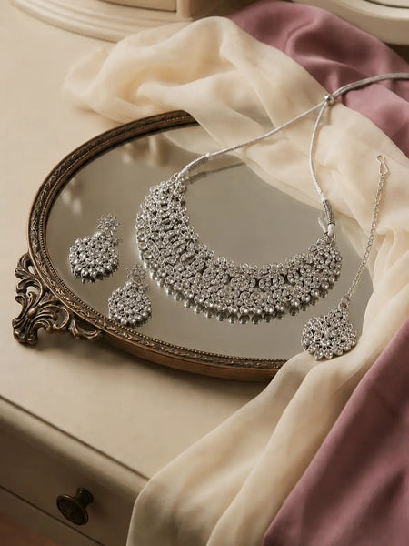 Austrian Diamond Jewellery Set with Necklace & Earrings for Women
