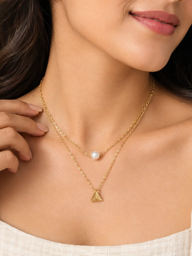 Gold plated necklace for women