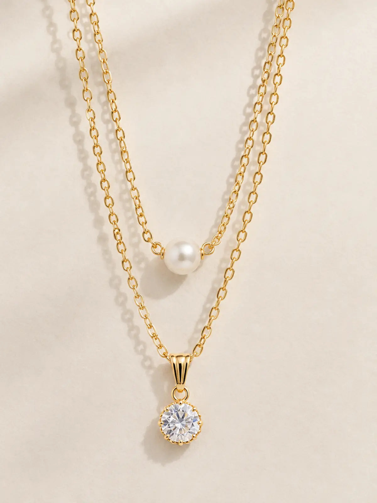 Layered pearl necklace for women