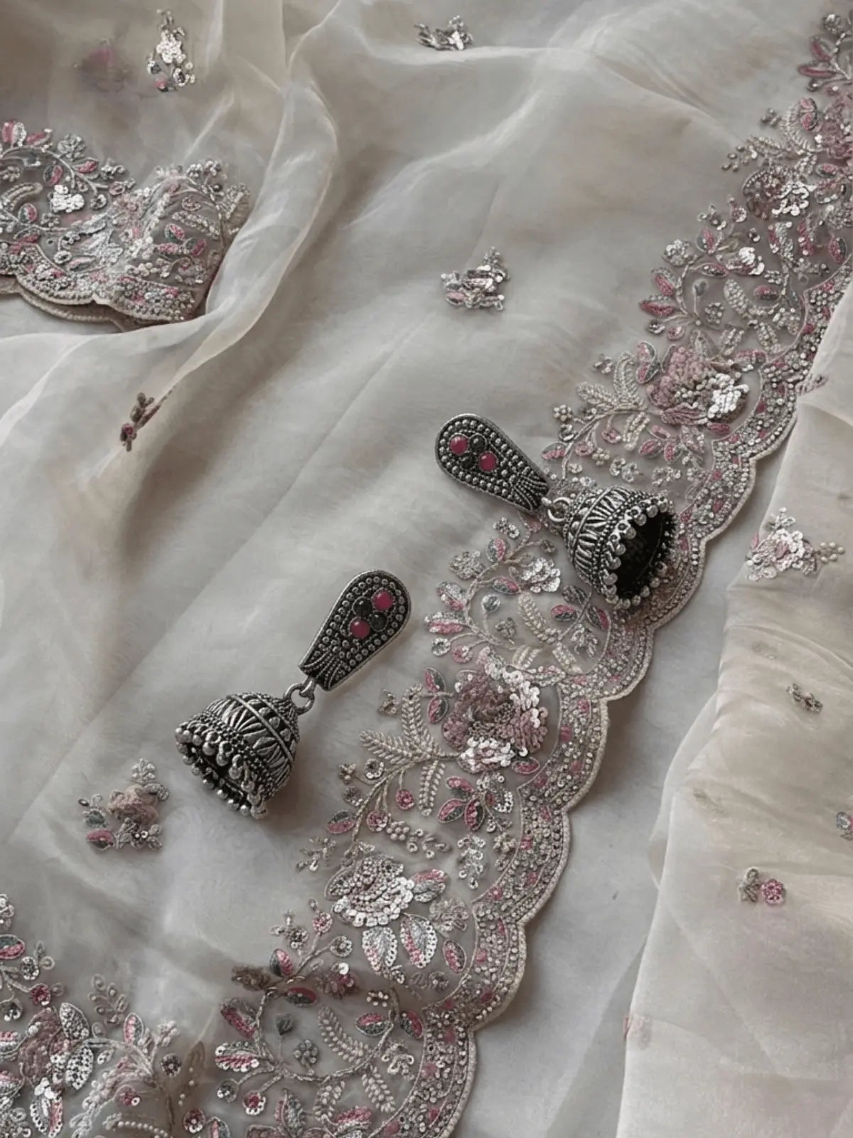 OxidisedSilverJhumkaEarrings