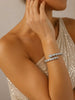 Silver Snake Bracelet for Women | Green Eye Bracelet