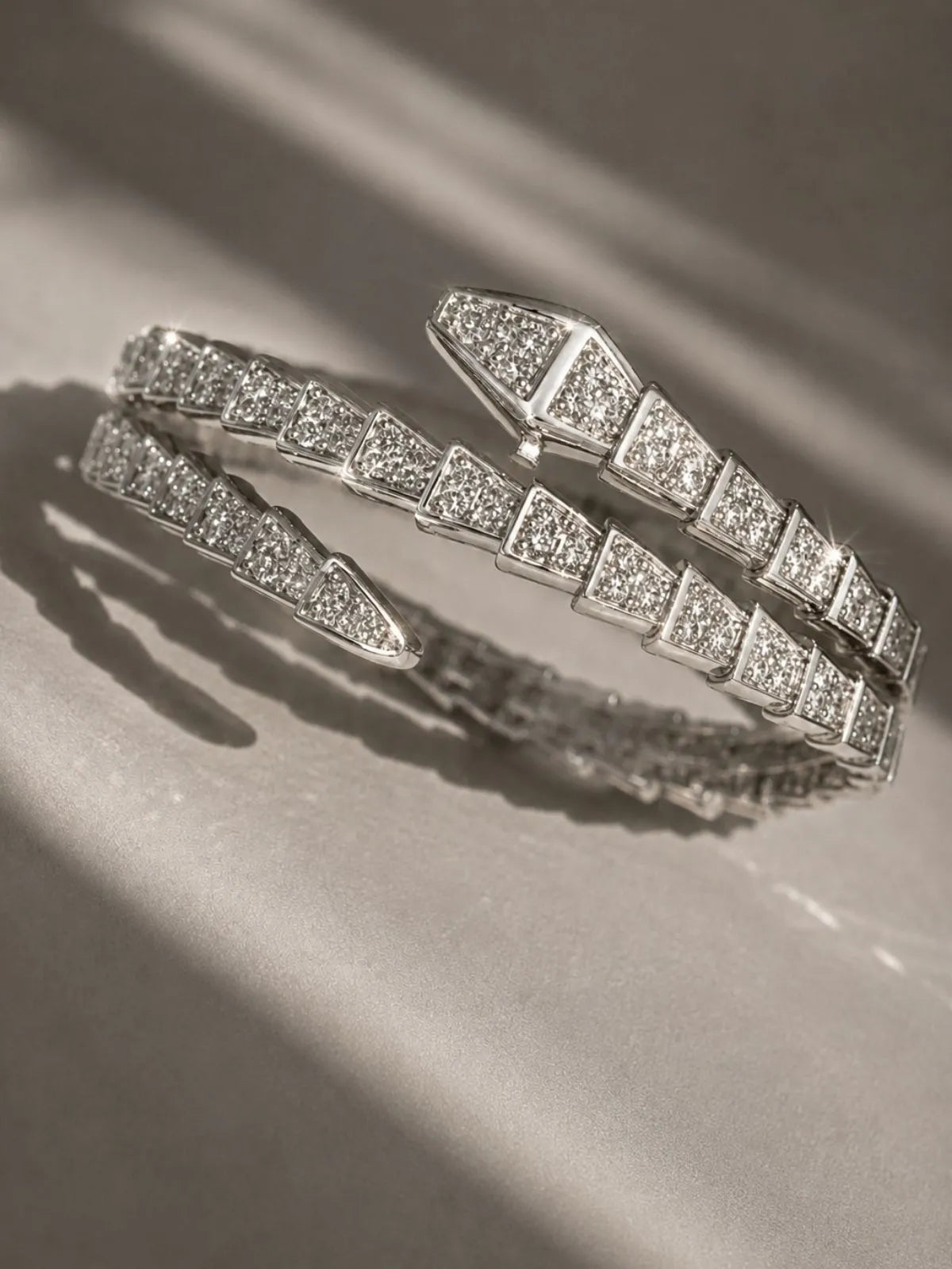 Stylish silver snake bracelet for women statement jewellery