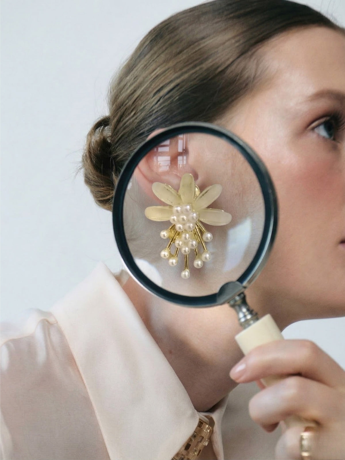 Daisy White Pearl Drop Earrings for Girls and Women