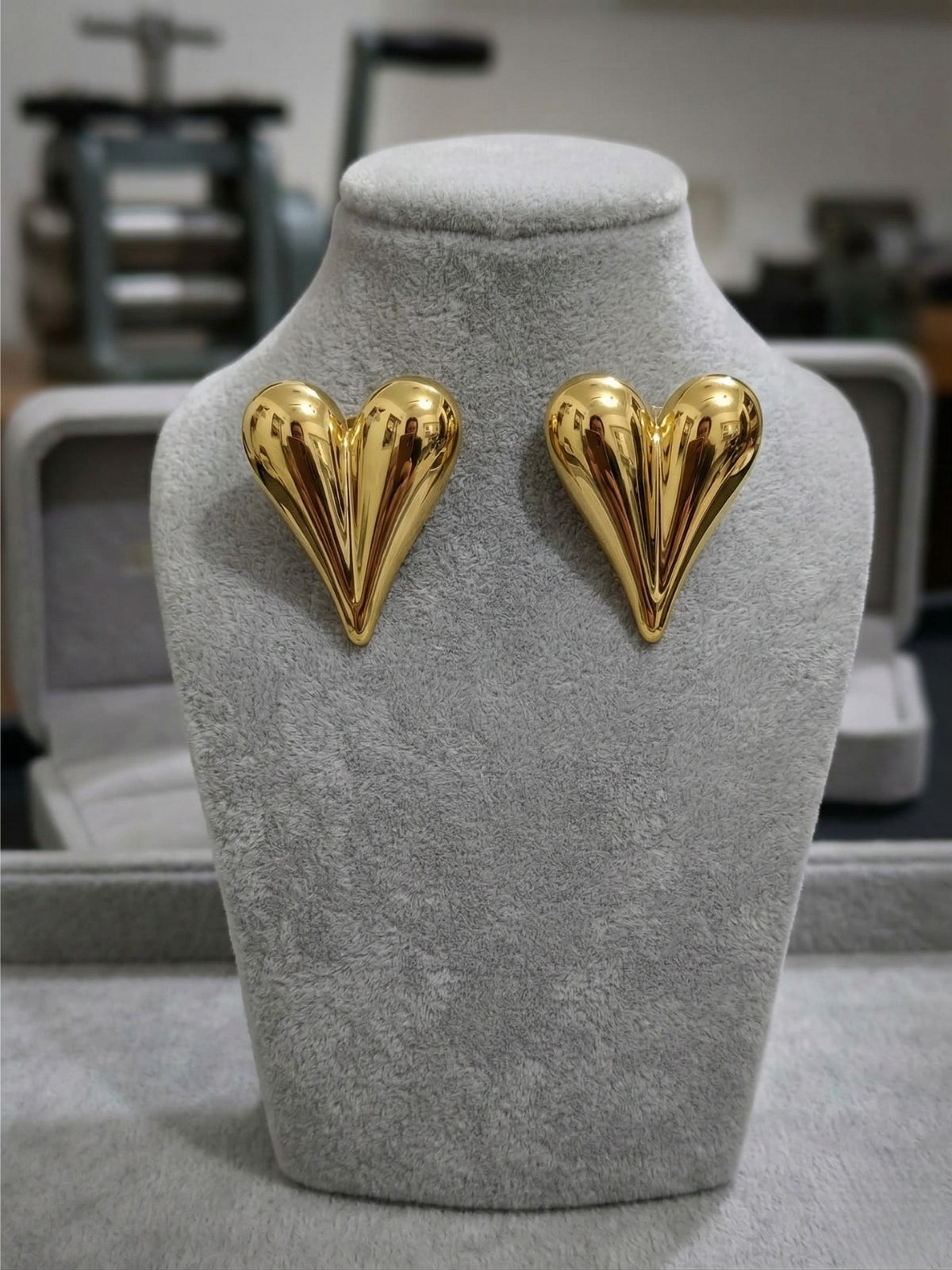 Puffy Heart and Bow Stud earrings For Girls and Women